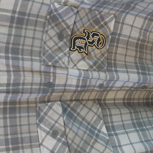 Dogg Supply men xl white/grey flannel button down shirt - Picture 3 of 4